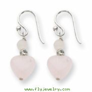 Sterling Silver Rose Quartz Antiqued Earrings