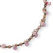 Sterling Silver Rose Quartz, Freshwater Cultured Peach Pearl Necklace