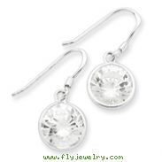 Sterling Silver Round Clear CZ Earrings