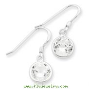 Sterling Silver Round Clear CZ Earrings