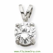 Sterling Silver Round CZ Pendant