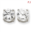 Sterling Silver Round CZ Stud Earrings