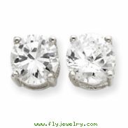 Sterling Silver Round CZ Stud Earrings