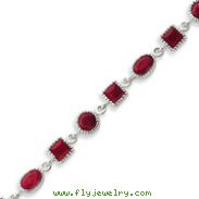 Sterling Silver Ruby Bracelet