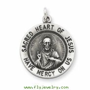 Sterling Silver Sacred Heart of Jesus Medal