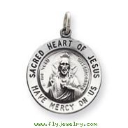 Sterling Silver Sacred Heart Of Jesus Medal