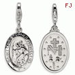 Sterling Silver Saint Christopher Medal With Lobster Clasp Charm