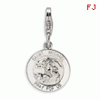 Sterling Silver Saint Michael Medal With Lobster Clasp Charm