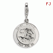 Sterling Silver Saint Michael Medal With Lobster Clasp Charm