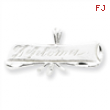 Sterling Silver Satin & Diamond Cut Diploma Pendant