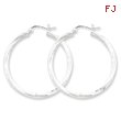 Sterling Silver Satin & Diamond Cut Twist Hoop Earrings