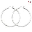 Sterling Silver Satin & Diamond Cut Twist Hoop Earrings