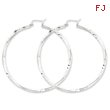 Sterling Silver Satin & Diamond Cut Twist Hoop Earrings