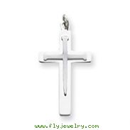 Sterling Silver Satin & Polished Cross Pendant