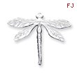 Sterling Silver Satin Finish Diamond Cut Dragon Fly Pin