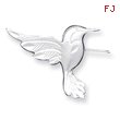 Sterling Silver Satin Finish Diamond Cut Hummingbird Pin