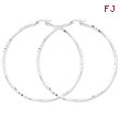 Sterling Silver Satin Finished Diamond Cut Twisted Hoop Earrings