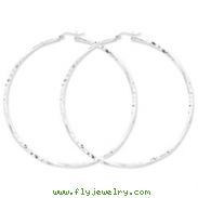 Sterling Silver Satin Finished Diamond Cut Twisted Hoop Earrings