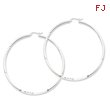 Sterling Silver Satin Finished Diamond Cut Twisted Hoop Earrings