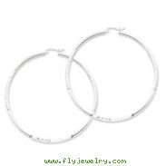 Sterling Silver Satin Finished Diamond Cut Twisted Hoop Earrings