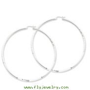 Sterling Silver Satin Finished Diamond Cut Twisted Hoop Earrings