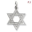 Sterling Silver Satin Star of David Charm