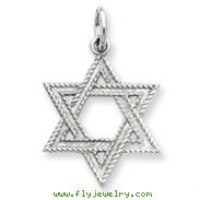 Sterling Silver Satin Star of David Charm