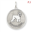 Sterling Silver Schnauzer Disc Charm