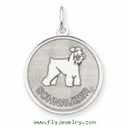 Sterling Silver Schnauzer Disc Charm