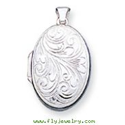 Sterling Silver Scroll Oval Locket