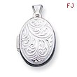 Sterling Silver Scroll Oval Locket