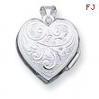 Sterling Silver Scrolled Heart Locket