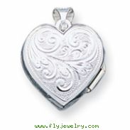 Sterling Silver Scrolled Heart Locket