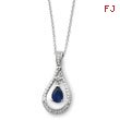 Sterling Silver September Created Sapphire Never Forget Tear 18