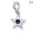 Sterling Silver September CZ Birthstone Star Charm