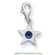 Sterling Silver September CZ Birthstone Star Charm