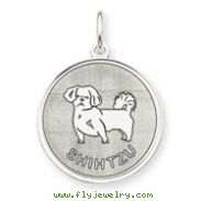 Sterling Silver Shih Tzu Disc Charm