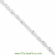 Sterling Silver Singapore w/ext Anklet