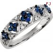 Sterling Silver SIZE 07.00 BLUE SAPPHIRE & DIAMOND Polished NONE