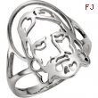 Sterling Silver SIZE 08.00 LADIES Polished FACE OF JESUS CHASTITY RING