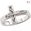 Sterling Silver SIZE 08.00/GENTS Polished CRUCIFIX CHASTITY RING W/BOX