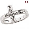 Sterling Silver SIZE 09.00/GENTS Polished CRUCIFIX CHASTITY RING W/BOX