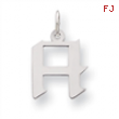 Sterling Silver Small Artisian Block Initial H Charm