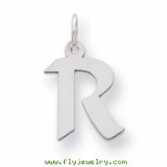 Sterling Silver Small Artisian Block Initial R Charm