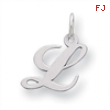 Sterling Silver Small Fancy Script Initial L Charm