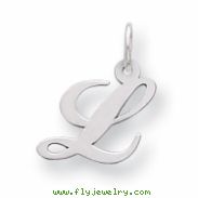 Sterling Silver Small Fancy Script Initial L Charm