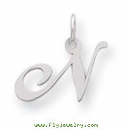 Sterling Silver Small Fancy Script Initial N Charm