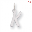 Sterling Silver Small Initial K Charm