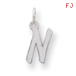 Sterling Silver Small Initial N Charm