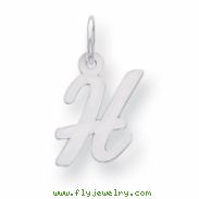 Sterling Silver Small Script Intial H Charm